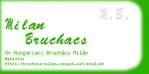 milan bruchacs business card