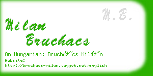 milan bruchacs business card